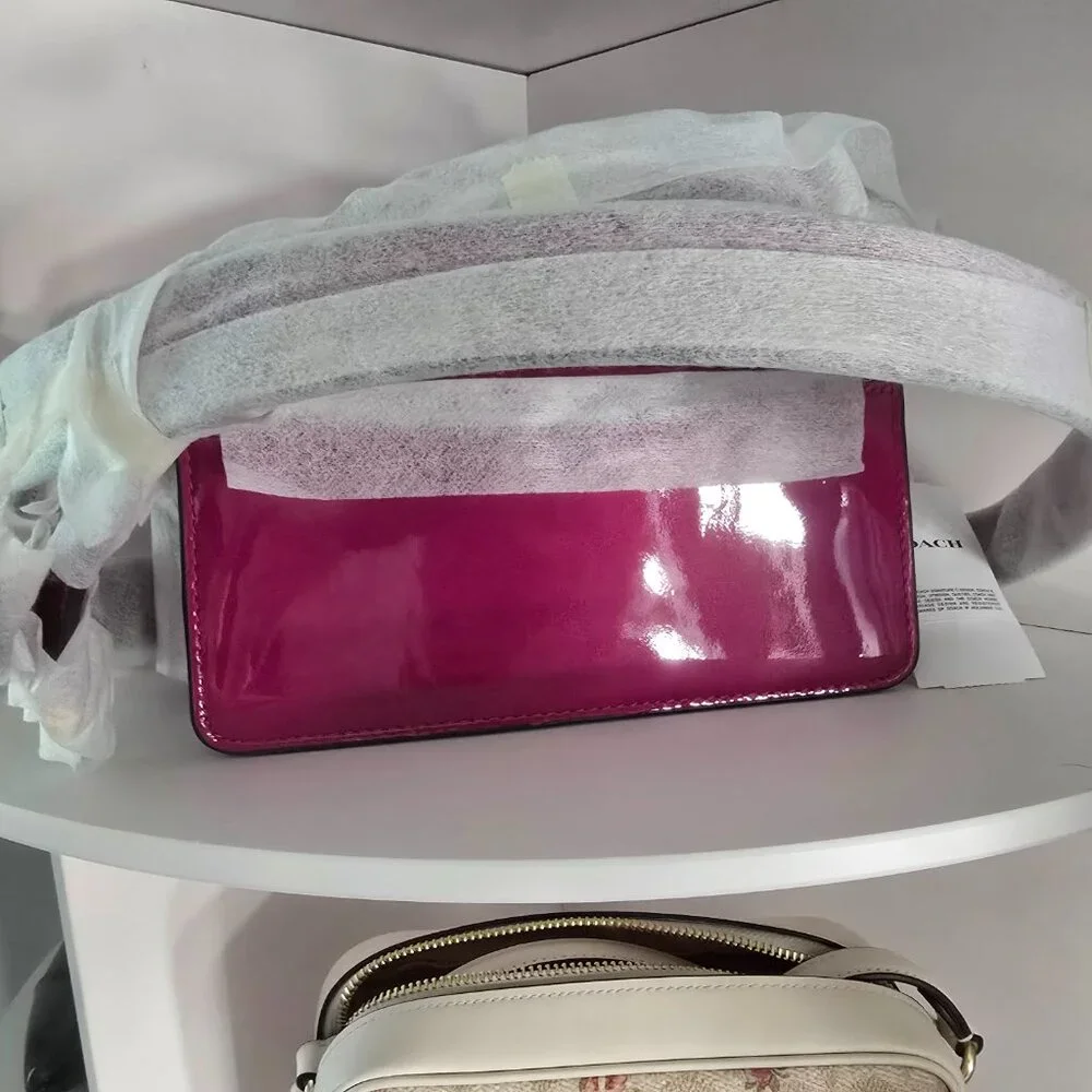 SOLD- Coach Tabby 20 in Signature Patent Leather Magenta - Picture 4 of 8